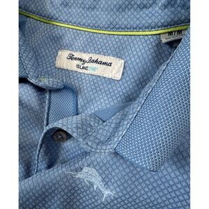 Tommy Bahama Island Zone‎ Polo Shirt Fish Embroidery Tencel Blend Mens Medium